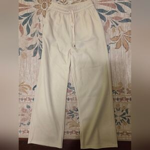 Elegant Cream Wide Leg Pants